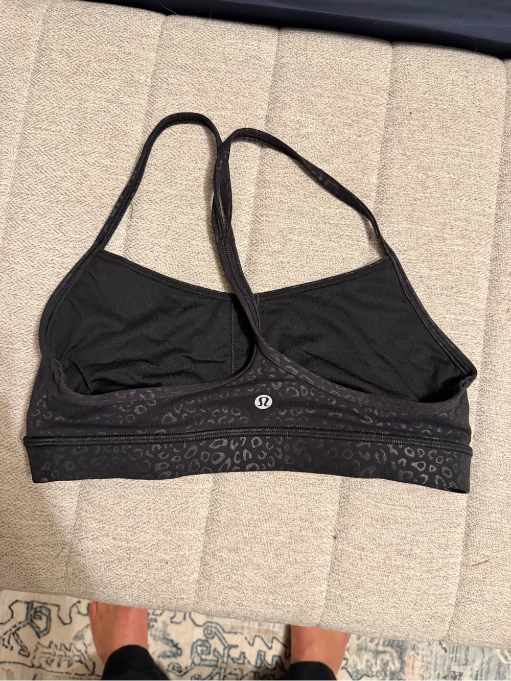 lululemon athletica Black Leopard-Print Thin-Strap Sports Bra